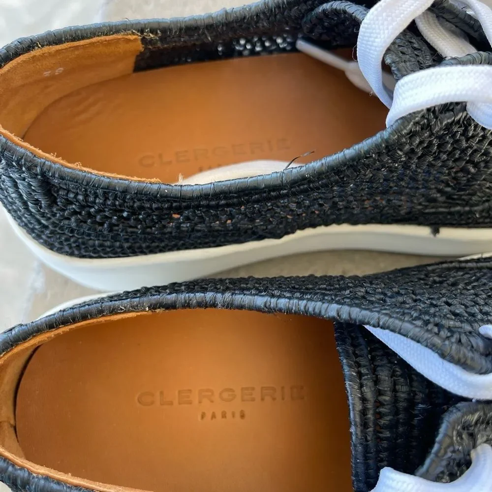 ‎Clergerie Lisa7 Black Raffia Loafers